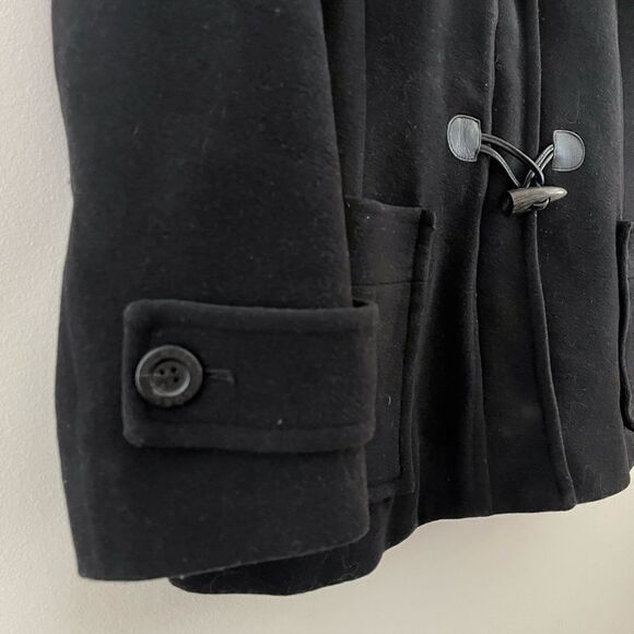 Michael Kors Black Wool Pea Coat Toggle Hood | Size 6 - Picture 10 of 11